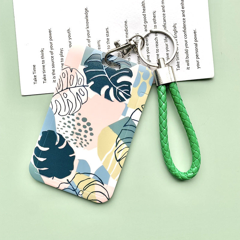 Green Plant Series Simple Fashion Lanyard Card Cover