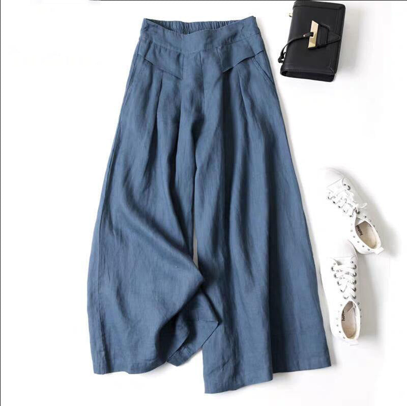 Women's High Waist Thin Slim Ninth Palazzo Long Pants