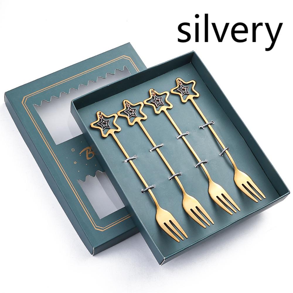 Golden Five-pointed Star Fork Holiday Gift