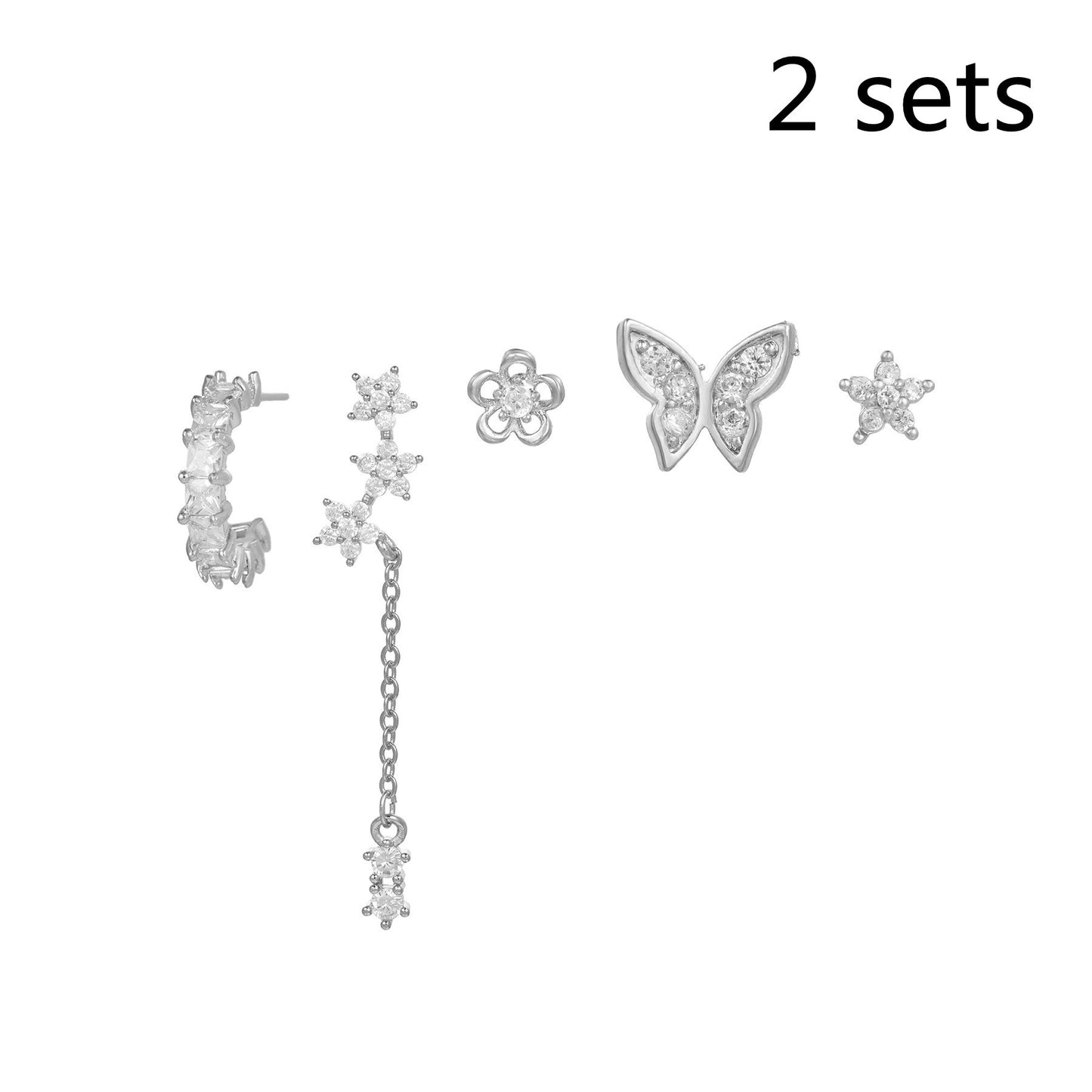 Romantic Star And Moon Series Popular Butterfly Earrings