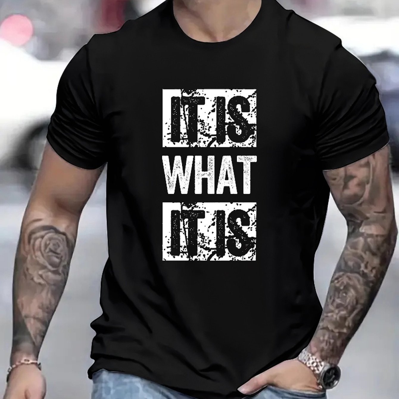 This Is Its Printed T-shirt, Men's T-shirt, Summer Casual Short Sleeved T-shirt