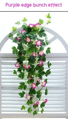 Simulation Plant Morning Glory Ratten For Wall Hanging Decoration