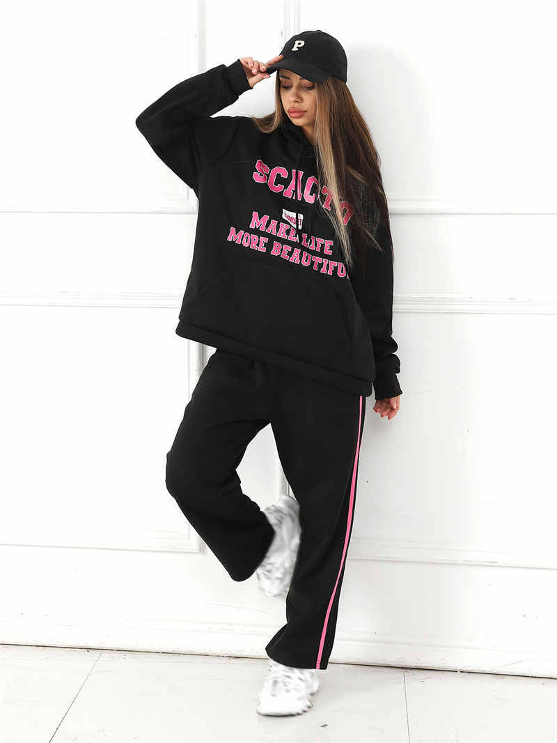 Women's Fashion Casual Printed Hoodie Set