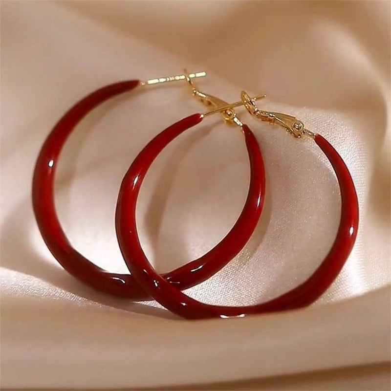 Special-interest Design Mild Luxury Retro Red Oil-spot Glaze Simple Bracelet Earrings