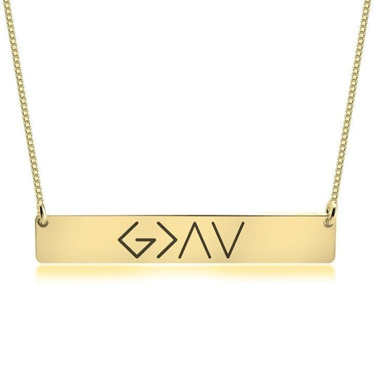 European And American Fashion One Word Horizontal Bar Pendant Necklace