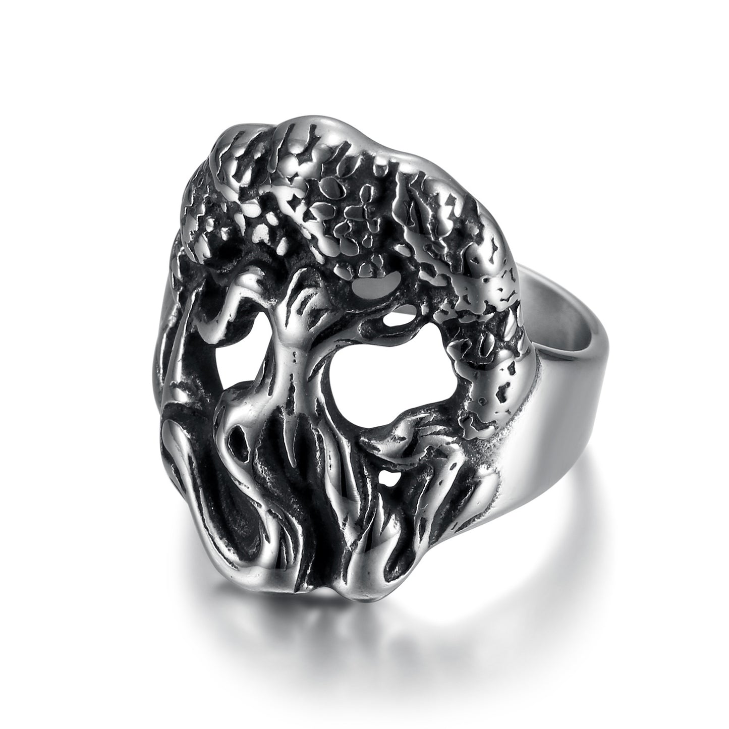 Tree Of Life Shape Religious Totem Titanium Ring