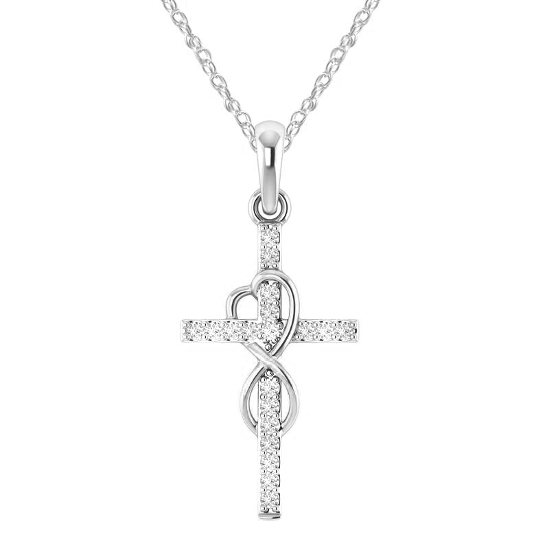 Alloy Pendant With Diamond And Eight-character Cross